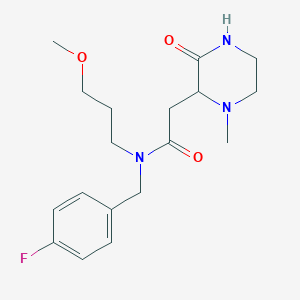 molecular formula C18H26FN3O3 B5443172 N-(4-fluorobenzyl)-N-(3-methoxypropyl)-2-(1-methyl-3-oxo-2-piperazinyl)acetamide 