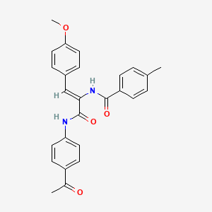 N-[(Z)-3-(4-acetylanilino)-1-(4-methoxyphenyl)-3-oxoprop-1-en-2-yl]-4-methylbenzamide