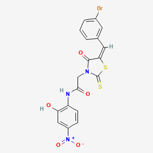 2-[5-(3-bromobenzylidene)-4-oxo-2-thioxo-1,3-thiazolidin-3-yl]-N-(2-hydroxy-4-nitrophenyl)acetamide