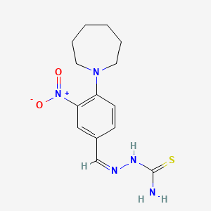 molecular formula C14H19N5O2S B5443211 [(Z)-[4-(azepan-1-yl)-3-nitrophenyl]methylideneamino]thiourea 