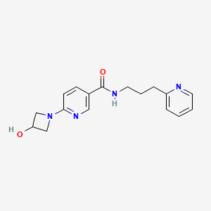 molecular formula C17H20N4O2 B5443220 6-(3-hydroxyazetidin-1-yl)-N-(3-pyridin-2-ylpropyl)nicotinamide 