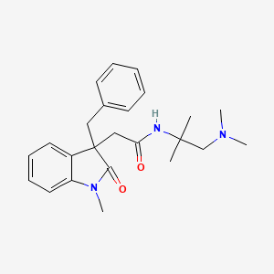 molecular formula C24H31N3O2 B5443240 2-(3-benzyl-1-methyl-2-oxo-2,3-dihydro-1H-indol-3-yl)-N-[2-(dimethylamino)-1,1-dimethylethyl]acetamide 