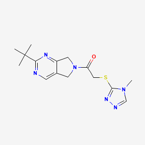 molecular formula C15H20N6OS B5443305 2-tert-butyl-6-{[(4-methyl-4H-1,2,4-triazol-3-yl)thio]acetyl}-6,7-dihydro-5H-pyrrolo[3,4-d]pyrimidine 