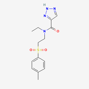 N-ethyl-N-{2-[(4-methylphenyl)sulfonyl]ethyl}-1H-1,2,3-triazole-5-carboxamide