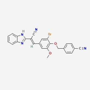 4-({4-[(E)-2-(1H-benzimidazol-2-yl)-2-cyanoethenyl]-2-bromo-6-methoxyphenoxy}methyl)benzonitrile