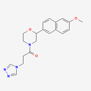 molecular formula C20H22N4O3 B5443321 2-(6-methoxy-2-naphthyl)-4-[3-(4H-1,2,4-triazol-4-yl)propanoyl]morpholine 