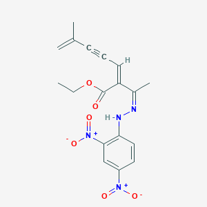 molecular formula C18H18N4O6 B5443356 ethyl (2Z)-2-[(Z)-N-(2,4-dinitroanilino)-C-methylcarbonimidoyl]-6-methylhepta-2,6-dien-4-ynoate 