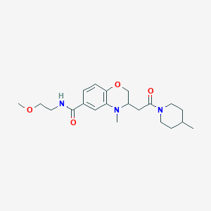 N-(2-methoxyethyl)-4-methyl-3-[2-(4-methylpiperidin-1-yl)-2-oxoethyl]-3,4-dihydro-2H-1,4-benzoxazine-6-carboxamide