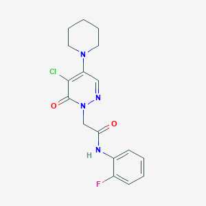 molecular formula C17H18ClFN4O2 B5443448 2-[5-chloro-6-oxo-4-(1-piperidinyl)-1(6H)-pyridazinyl]-N-(2-fluorophenyl)acetamide 