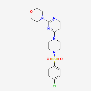 molecular formula C18H22ClN5O3S B5443452 4-(4-{4-[(4-chlorophenyl)sulfonyl]-1-piperazinyl}-2-pyrimidinyl)morpholine 