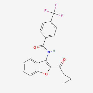 molecular formula C20H14F3NO3 B5443488 N-(2-CYCLOPROPANECARBONYL-1-BENZOFURAN-3-YL)-4-(TRIFLUOROMETHYL)BENZAMIDE 