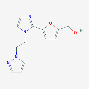 molecular formula C13H14N4O2 B5443494 (5-{1-[2-(1H-pyrazol-1-yl)ethyl]-1H-imidazol-2-yl}-2-furyl)methanol 