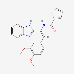 molecular formula C22H19N3O3S B5443526 N-[1-(1H-benzimidazol-2-yl)-2-(3,4-dimethoxyphenyl)vinyl]-2-thiophenecarboxamide 