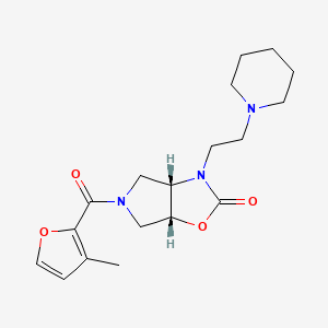 molecular formula C18H25N3O4 B5443530 (3aS,6aR)-5-(3-methylfuran-2-carbonyl)-3-(2-piperidin-1-ylethyl)-3a,4,6,6a-tetrahydropyrrolo[3,4-d][1,3]oxazol-2-one 