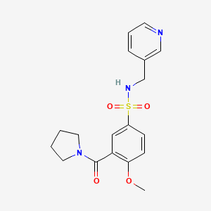 4-methoxy-N-(pyridin-3-ylmethyl)-3-(pyrrolidin-1-ylcarbonyl)benzenesulfonamide