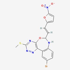 molecular formula C17H12BrN5O4S B5443578 10-bromo-3-(methylthio)-6-[2-(5-nitro-2-furyl)vinyl]-6,7-dihydro[1,2,4]triazino[5,6-d][3,1]benzoxazepine 