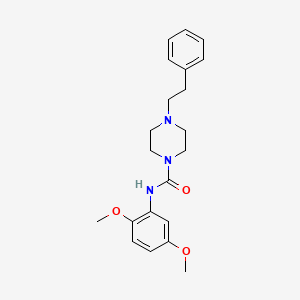 molecular formula C21H27N3O3 B5443598 N-(2,5-dimethoxyphenyl)-4-(2-phenylethyl)-1-piperazinecarboxamide 