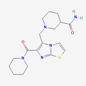 1-{[6-(piperidin-1-ylcarbonyl)imidazo[2,1-b][1,3]thiazol-5-yl]methyl}piperidine-3-carboxamide