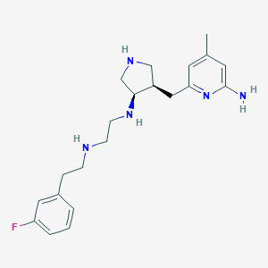 molecular formula C21H30FN5 B544361 N-{(3r,4r)-4-[(6-Amino-4-Methylpyridin-2-Yl)methyl]pyrrolidin-3-Yl}-N'-[2-(3-Fluorophenyl)ethyl]ethane-1,2-Diamine 
