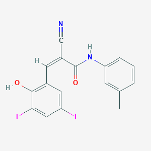 molecular formula C17H12I2N2O2 B5443654 (Z)-2-cyano-3-(2-hydroxy-3,5-diiodophenyl)-N-(3-methylphenyl)prop-2-enamide 