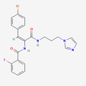 N-[(E)-1-(4-bromophenyl)-3-(3-imidazol-1-ylpropylamino)-3-oxoprop-1-en-2-yl]-2-fluorobenzamide