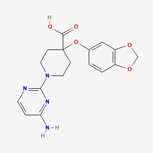 1-(4-aminopyrimidin-2-yl)-4-(1,3-benzodioxol-5-yloxy)piperidine-4-carboxylic acid