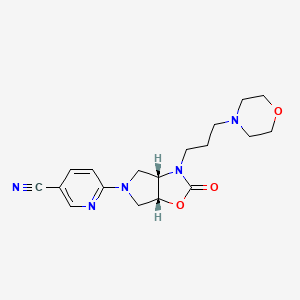 molecular formula C18H23N5O3 B5443680 6-[(3aS,6aR)-3-(3-morpholin-4-ylpropyl)-2-oxo-3a,4,6,6a-tetrahydropyrrolo[3,4-d][1,3]oxazol-5-yl]pyridine-3-carbonitrile 