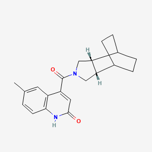 4-[(1R*,2R*,6S*,7S*)-4-azatricyclo[5.2.2.0~2,6~]undec-4-ylcarbonyl]-6-methyl-2(1H)-quinolinone