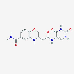 molecular formula C18H21N5O5 B5443710 3-{2-[(2,4-dihydroxypyrimidin-5-yl)amino]-2-oxoethyl}-N,N,4-trimethyl-3,4-dihydro-2H-1,4-benzoxazine-6-carboxamide 