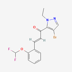 molecular formula C15H13BrF2N2O2 B5443725 (E)-1-(4-BROMO-1-ETHYL-1H-PYRAZOL-5-YL)-3-[2-(DIFLUOROMETHOXY)PHENYL]-2-PROPEN-1-ONE 