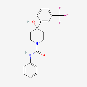 molecular formula C19H19F3N2O2 B5443782 4-hydroxy-N-phenyl-4-[3-(trifluoromethyl)phenyl]-1-piperidinecarboxamide 