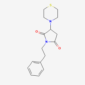 molecular formula C16H20N2O2S B5443785 1-PHENETHYL-3-(1,4-THIAZINAN-4-YL)DIHYDRO-1H-PYRROLE-2,5-DIONE 