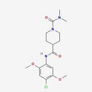 molecular formula C17H24ClN3O4 B5443812 N~4~-(4-chloro-2,5-dimethoxyphenyl)-N~1~,N~1~-dimethylpiperidine-1,4-dicarboxamide 