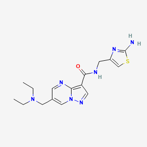 molecular formula C16H21N7OS B5443840 N-[(2-amino-1,3-thiazol-4-yl)methyl]-6-[(diethylamino)methyl]pyrazolo[1,5-a]pyrimidine-3-carboxamide 