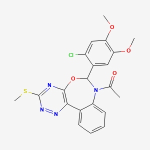 1-[6-(2-CHLORO-4,5-DIMETHOXYPHENYL)-3-(METHYLSULFANYL)[1,2,4]TRIAZINO[5,6-D][3,1]BENZOXAZEPIN-7(6H)-YL]-1-ETHANONE