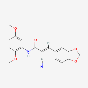 3-(1,3-benzodioxol-5-yl)-2-cyano-N-(2,5-dimethoxyphenyl)acrylamide