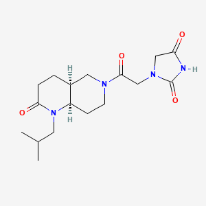 1-{2-[(4aS*,8aR*)-1-isobutyl-2-oxooctahydro-1,6-naphthyridin-6(2H)-yl]-2-oxoethyl}-2,4-imidazolidinedione