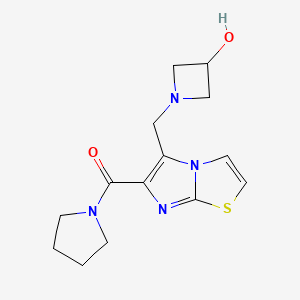 1-{[6-(pyrrolidin-1-ylcarbonyl)imidazo[2,1-b][1,3]thiazol-5-yl]methyl}azetidin-3-ol