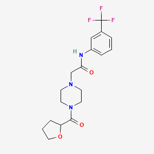 2-[4-(oxolane-2-carbonyl)piperazin-1-yl]-N-[3-(trifluoromethyl)phenyl]acetamide