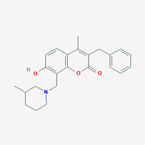 3-benzyl-7-hydroxy-4-methyl-8-[(3-methylpiperidin-1-yl)methyl]-2H-chromen-2-one