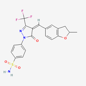 4-[(4Z)-4-[(2-METHYL-2,3-DIHYDRO-1-BENZOFURAN-5-YL)METHYLIDENE]-5-OXO-3-(TRIFLUOROMETHYL)-4,5-DIHYDRO-1H-PYRAZOL-1-YL]BENZENE-1-SULFONAMIDE