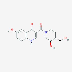 3-{[(3R*,4R*)-3-hydroxy-4-(hydroxymethyl)-1-piperidinyl]carbonyl}-6-methoxy-4(1H)-quinolinone