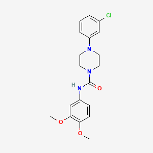 4-(3-chlorophenyl)-N-(3,4-dimethoxyphenyl)piperazine-1-carboxamide