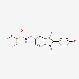 N-{[2-(4-fluorophenyl)-3-methyl-1H-indol-5-yl]methyl}-2-methoxybutanamide