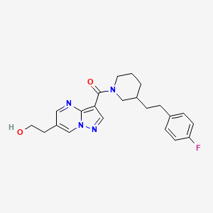 2-[3-({3-[2-(4-fluorophenyl)ethyl]-1-piperidinyl}carbonyl)pyrazolo[1,5-a]pyrimidin-6-yl]ethanol