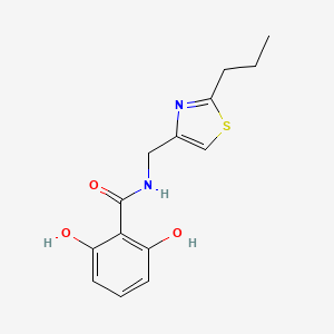 2,6-dihydroxy-N-[(2-propyl-1,3-thiazol-4-yl)methyl]benzamide