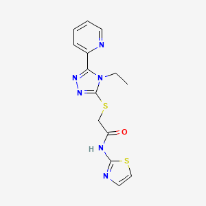 2-{[4-ETHYL-5-(2-PYRIDINYL)-4H-1,2,4-TRIAZOL-3-YL]SULFANYL}-N-(1,3-THIAZOL-2-YL)ACETAMIDE