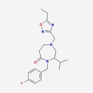 1-[(5-ethyl-1,2,4-oxadiazol-3-yl)methyl]-4-(4-fluorobenzyl)-3-isopropyl-1,4-diazepan-5-one