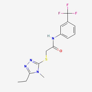 2-[(5-ethyl-4-methyl-4H-1,2,4-triazol-3-yl)sulfanyl]-N-[3-(trifluoromethyl)phenyl]acetamide