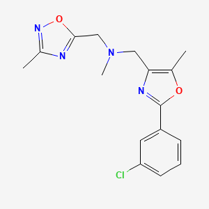 1-[2-(3-chlorophenyl)-5-methyl-1,3-oxazol-4-yl]-N-methyl-N-[(3-methyl-1,2,4-oxadiazol-5-yl)methyl]methanamine